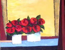 roses rouges: Tableau (reproduction) de décembre 2008